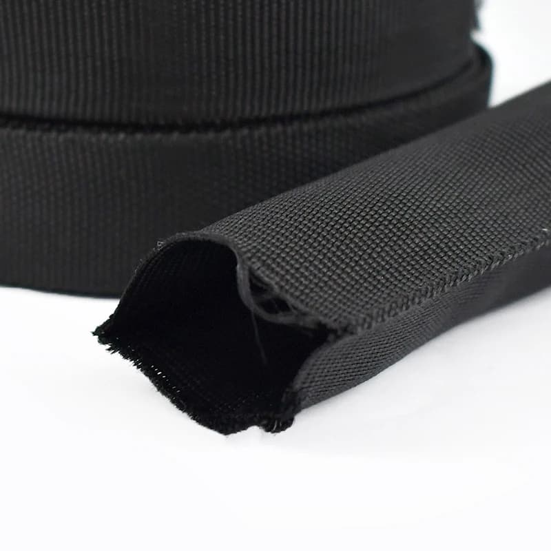 10/20M 20-50mm Nero Cavo Tessitura Cinghia Tubolare Nylon Tessuti Doppio Strato Zaino Spallacci Accessori Per Cucire FAI DA TE