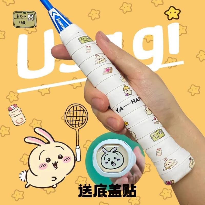 Cartoon anime Chiikawa colla a mano carino hachiware Usagi Tennis Badminton racchetta che assorbe il sudore impugnatura antiscivolo avvolgimento speciale