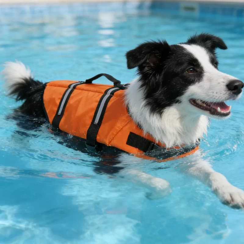 Giubbotto Salvagente per Cani, Abbigliamento Estivo Senza Maniche per Cuccioli, Costume da Bagno Regolabile per Cani di Taglia Grande