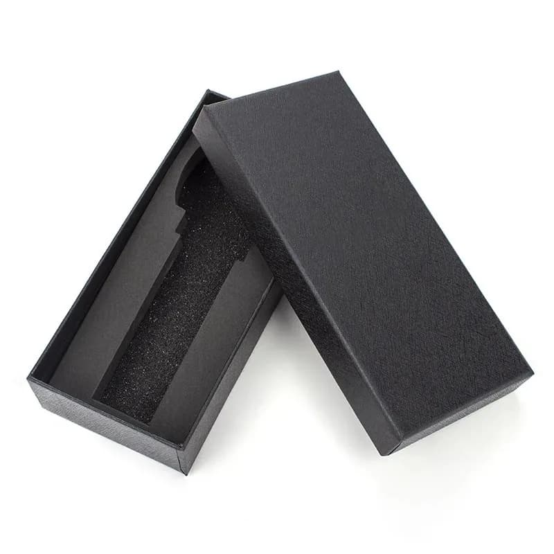 Scatola Porta Orologi Nera con Inserto in Schiuma, Confezione Regalo Rettangolare in Carta per Orologi da Uomo e Donna