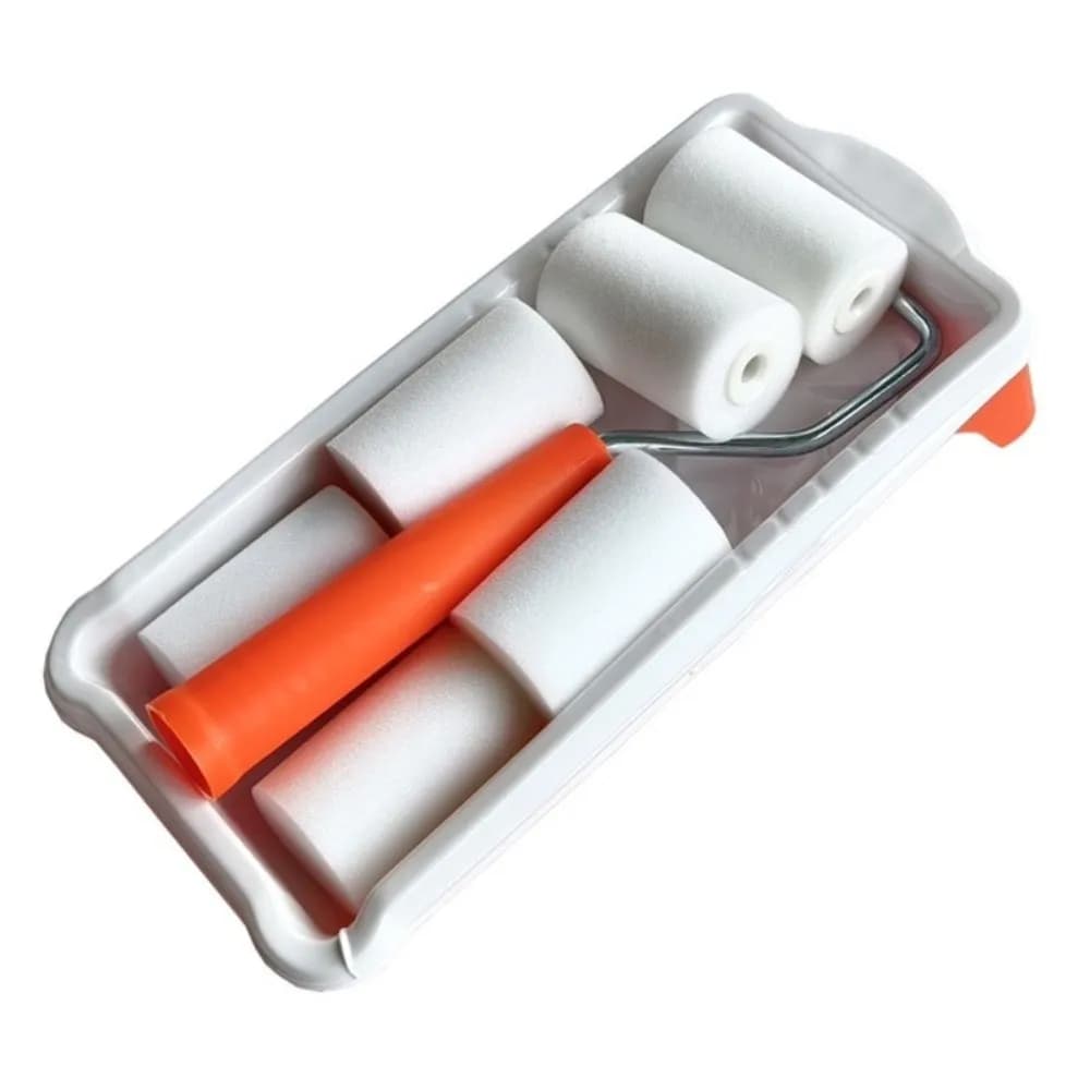 Set di Rulli per Pittura da 2 Pollici, Kit di Rulli in Schiuma Liscia Anti-Goccia con Vassoio, Strumenti di Ricambio per Pittura Murale per Soffitti Alti