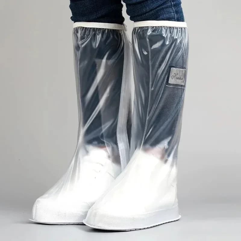 1 paio di copristivali da pioggia a tubo alto ispessito antiscivolo impermeabile scarpe da ginnastica unisex protezione stivali da pioggia campeggio esterno ciclismo