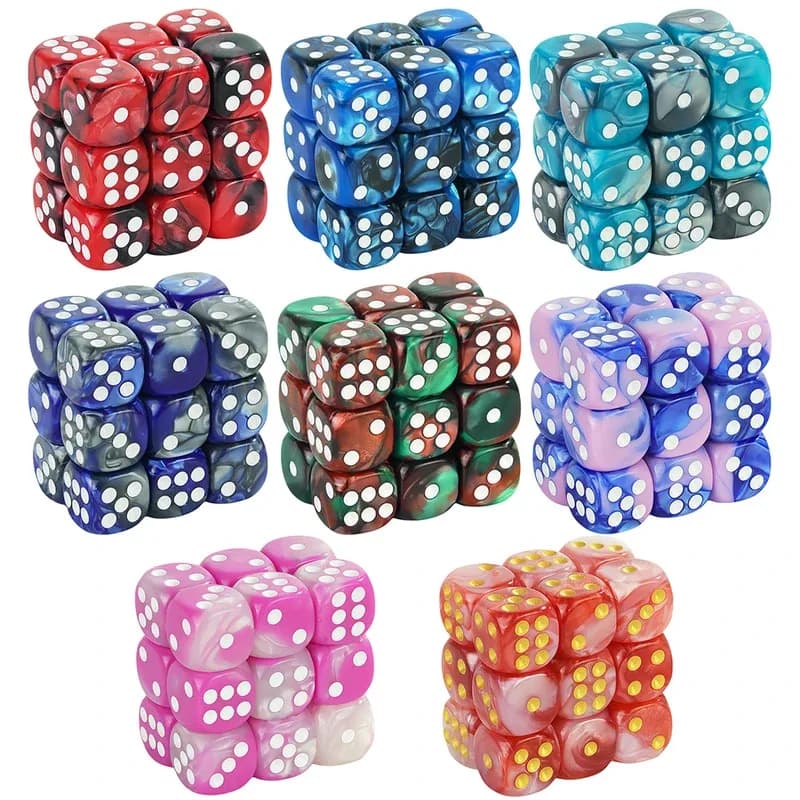 Dadi Acrilici D6 da 12mm, Mini Dadi a 6 Lati Bicolore con Angoli Arrotondati per Giochi da Tavolo, Club, Feste, DND, RPG, Accessori per Bar