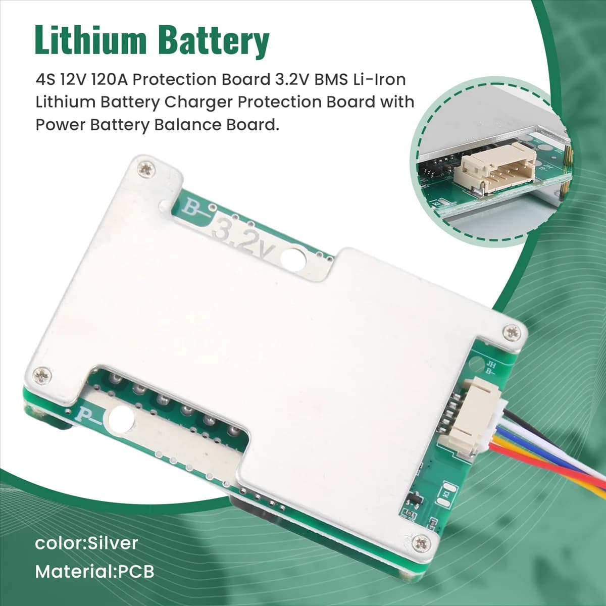 ROO 4S 12V 120A Scheda di protezione 3.2V BMS Li-Iron Scheda di protezione del caricabatteria al litio con scheda di bilanciamento della batteria di alimentazione