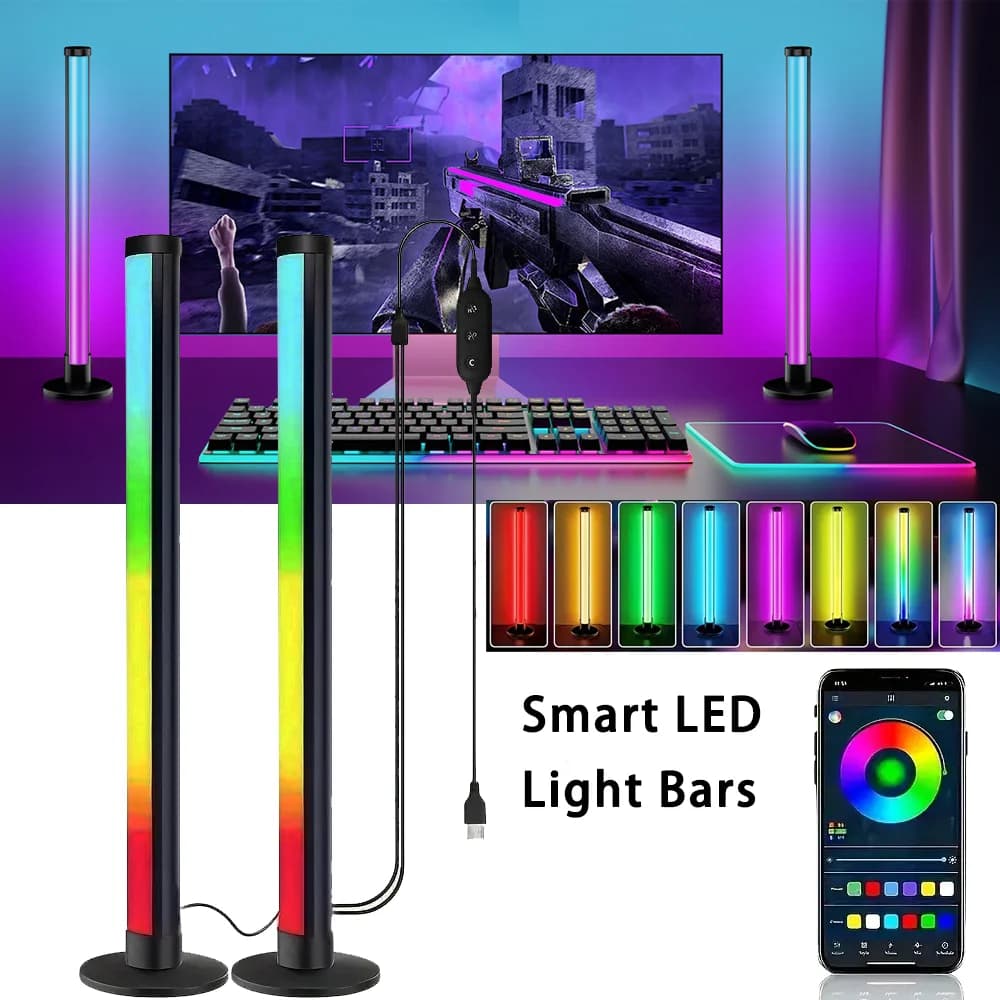 Barre luminose a LED USB RGB Smart RGB Pickup Light Luci del ritmo musicale Controllo app Bluetooth Ritmo musicale Lampada ambientale Decorazione della stanza del PC