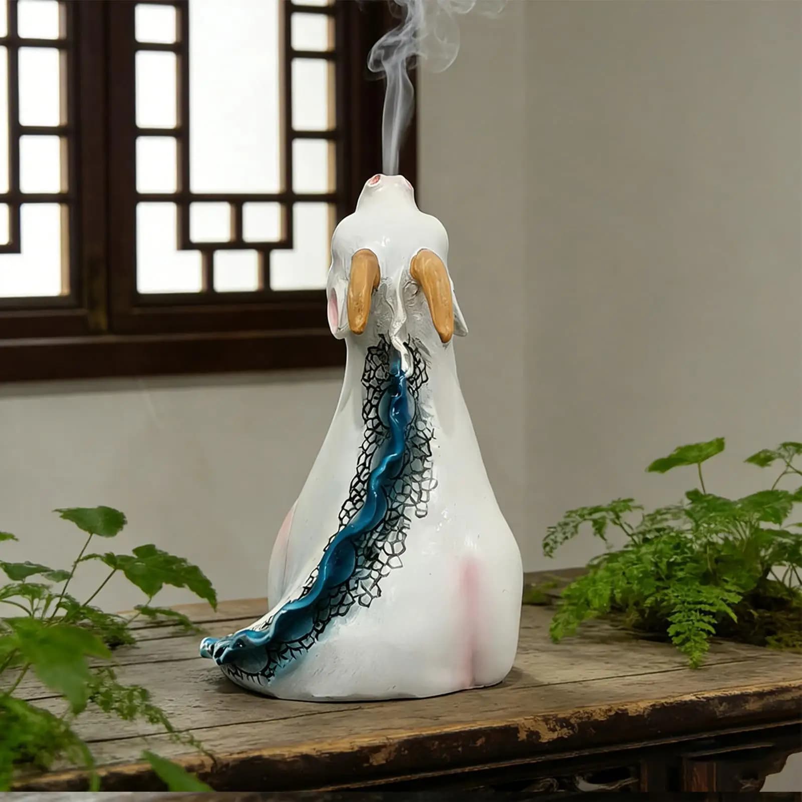 Incense Holder Burner Tabletop Resin Dragon Figure Incense Stick Burner Decoration For Bedroom Yoga Room Meditation Apartment
