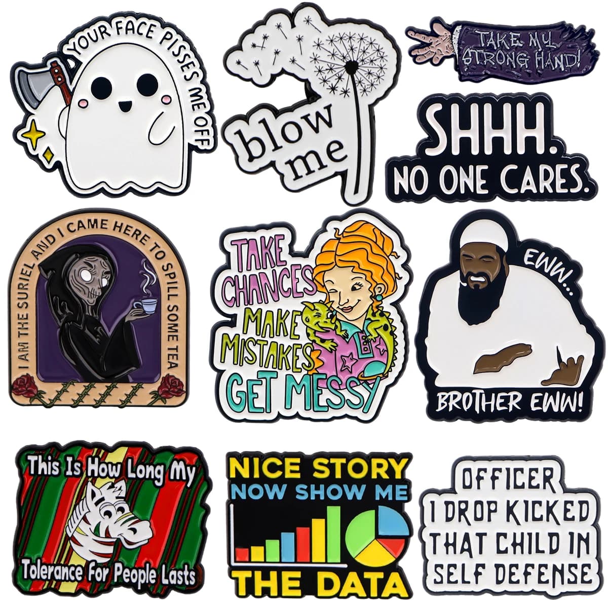 Divertente scuolabus smalto spilla Halloween streghe distintivi sullo zaino citazioni donne spille accessori cosplay giocattoli regalo
