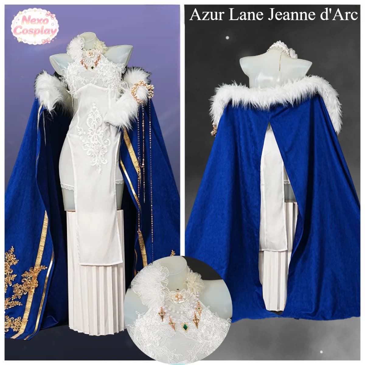 Azur Lane Jeanne d'Arc Cosplay Costume Cheongsam Full Set Women NexoCosplay