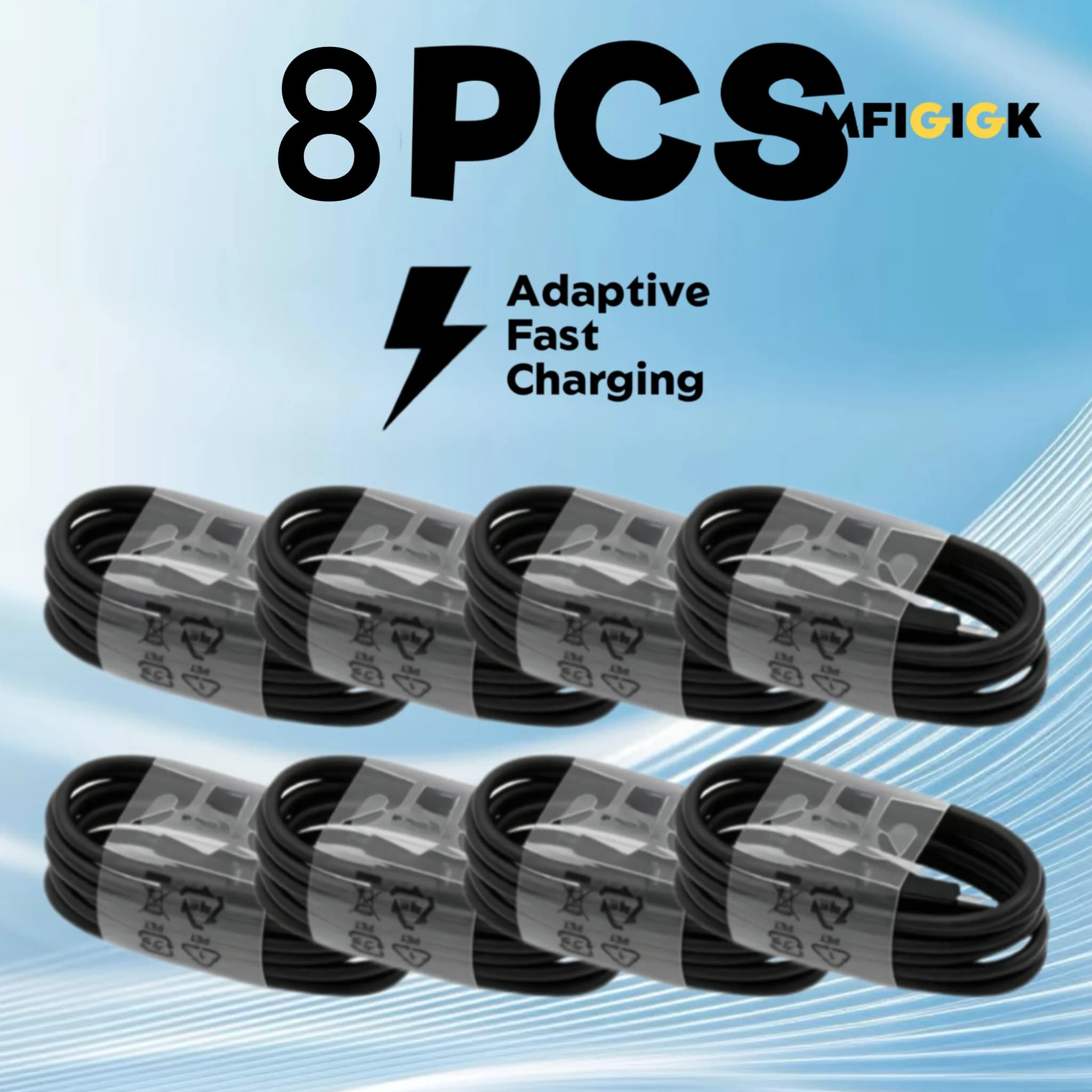 MFIGlGK 8 pezzi 15 W lotto sfuso cavo USB tipo C S10 S20 S21 cavo di ricarica per caricabatterie rapido