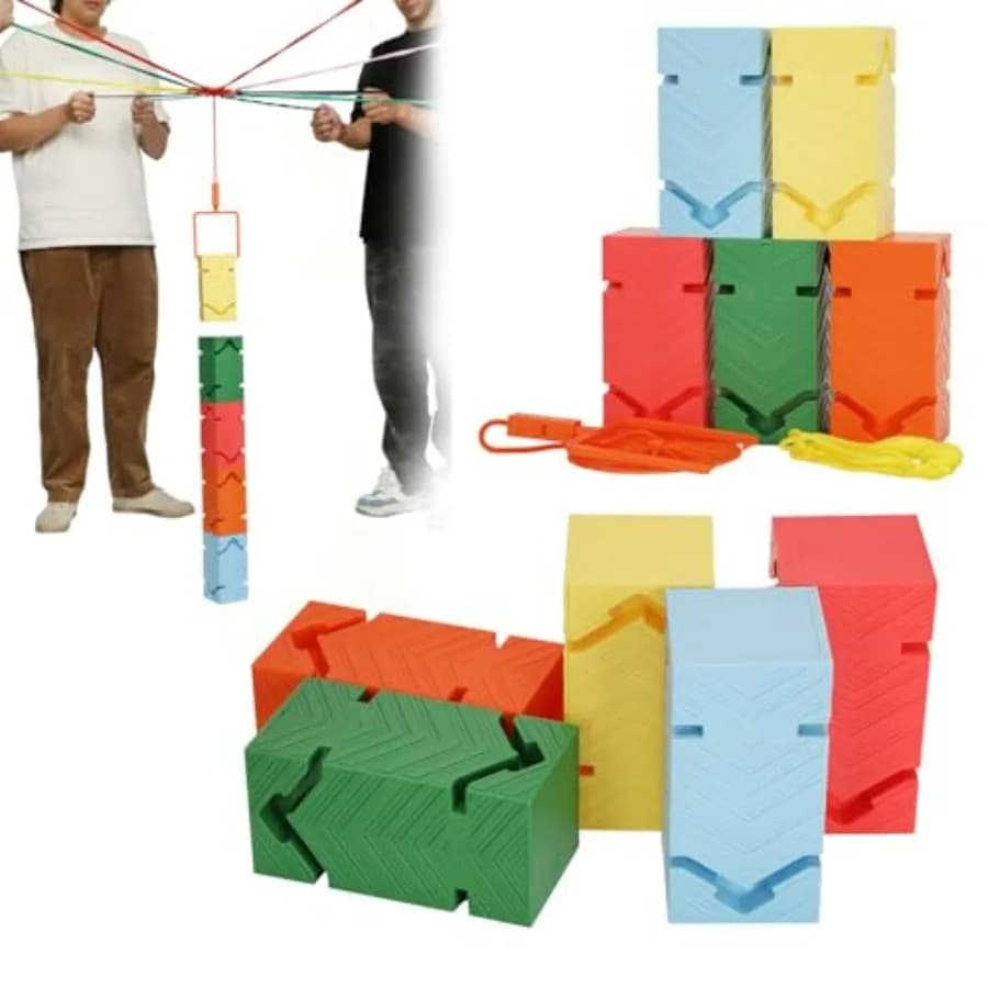 Set di 5 Blocchi per Costruzioni in Legno Naturale, Durevoli, per Giochi di Team Building per Adulti e Adolescenti, Ideali per Aziende