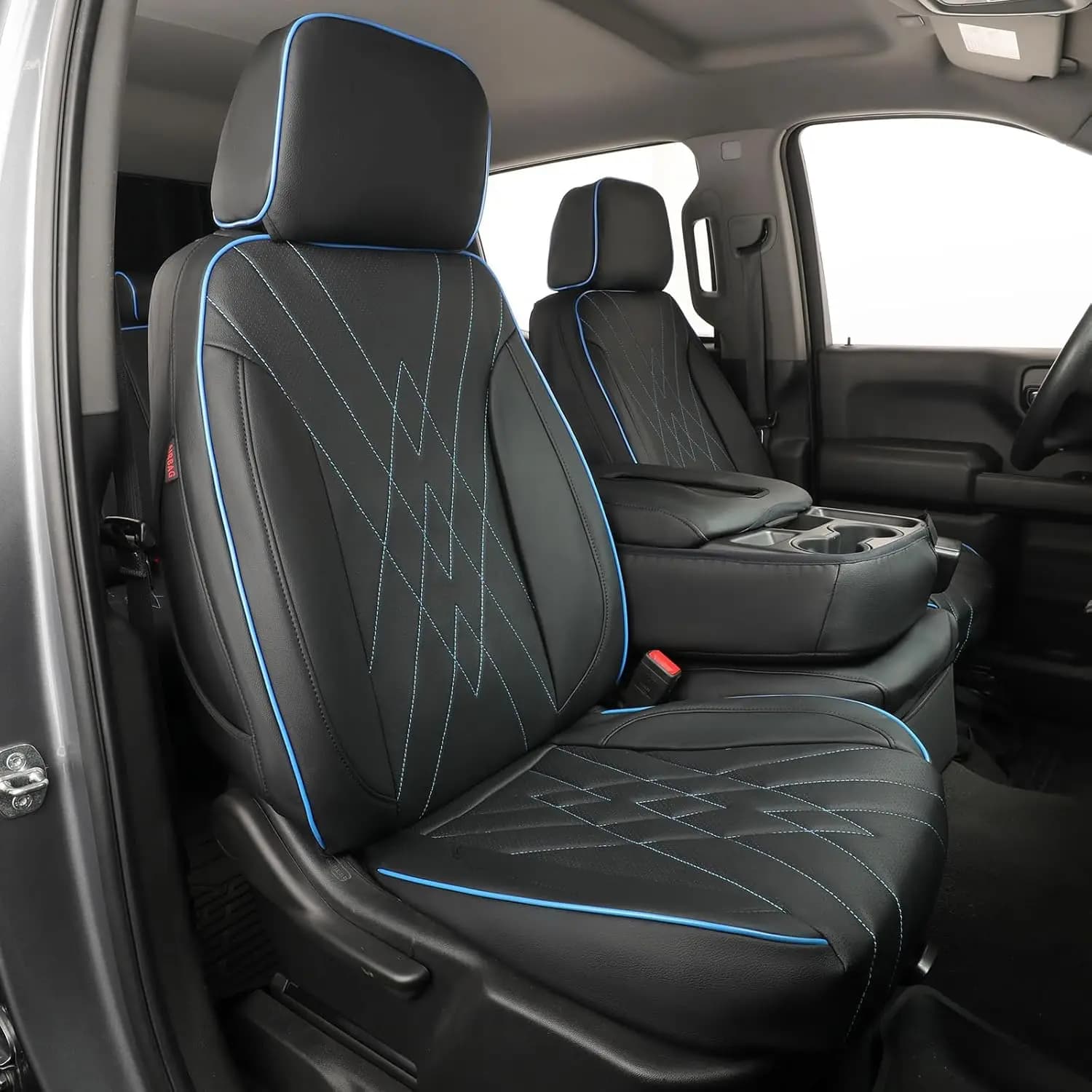 EKR Silverado Car Seat Covers Custom Fit for Chevrolet Silverado 2019-2026 1500/1500 Limited/2500/3500 Crew Cab Rear Rear Row W/Armrest Truck Leather Seat Cover