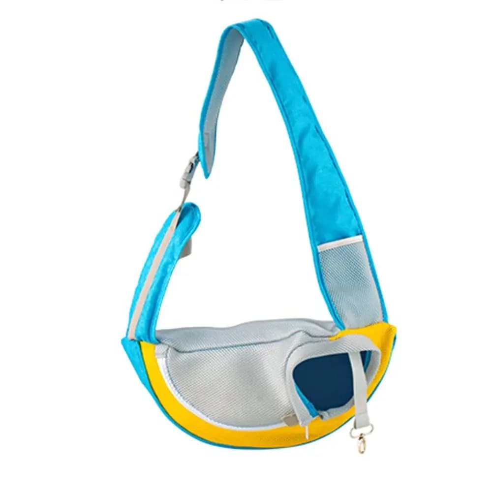 Borsa a Tracolla per Cani Senza Mani, Marsupio Portatile con Tasca Frontale, Borsa a Spalla per Animali Domestici con Tracolla Regolabile, Marsupio Traspirante in Rete per Gatti