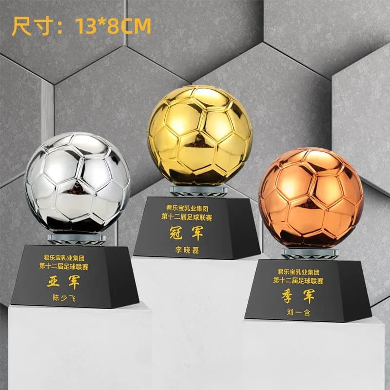 Trofeo di calcio Competizione sportiva Campionato sportivo Terzo premio asiatico Innovazione trofeo in resina oro argento bronzo