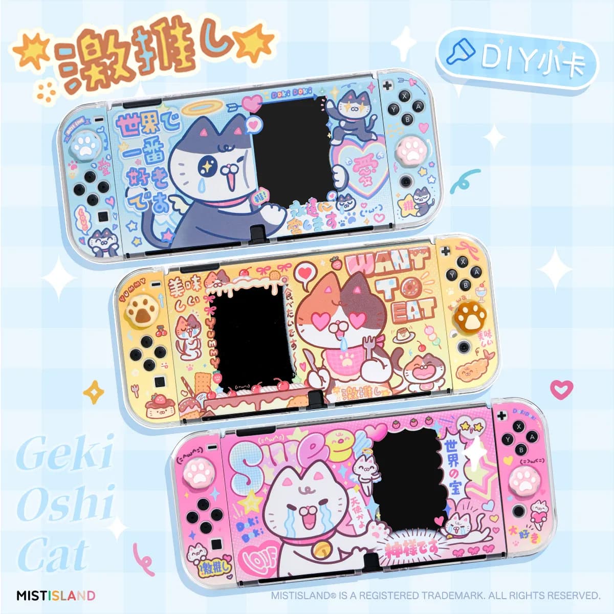 Mistisland Switch 2 Oled Protective Case Split Transparent Hard Case For Ns2 Game Console With Clear Slot For Custom Cards