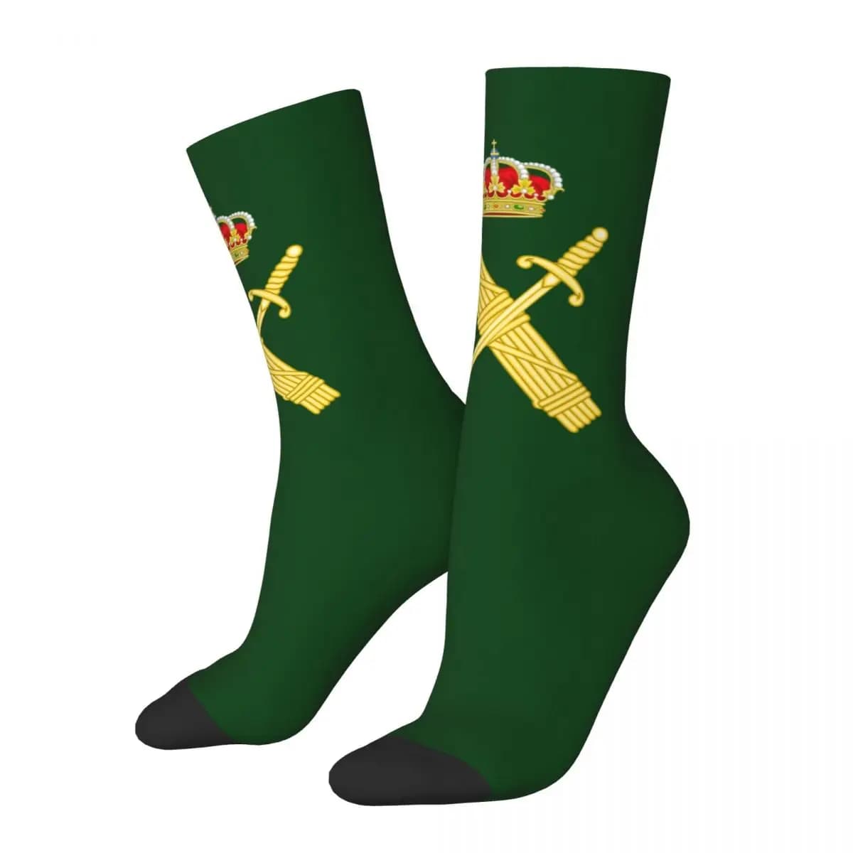 Casual soccer socks with civil logo of the Spanish guard socks with central tube in polyester sponge for woman man absorbing sweat