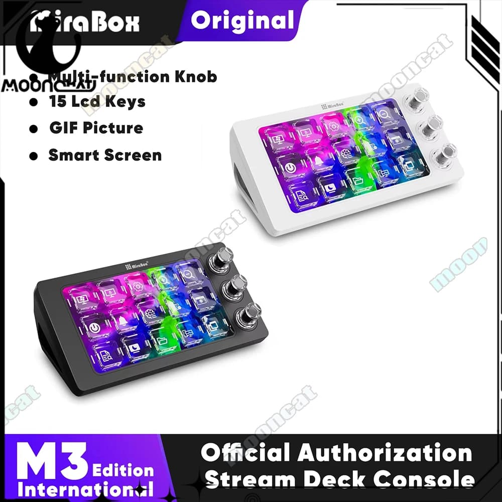 Mirabox M3 Stream Deck Visual Console Macro Keyboard 15Lcd Keys Streamdeck macropad Keypad Stream Desk Deck Dock Controller