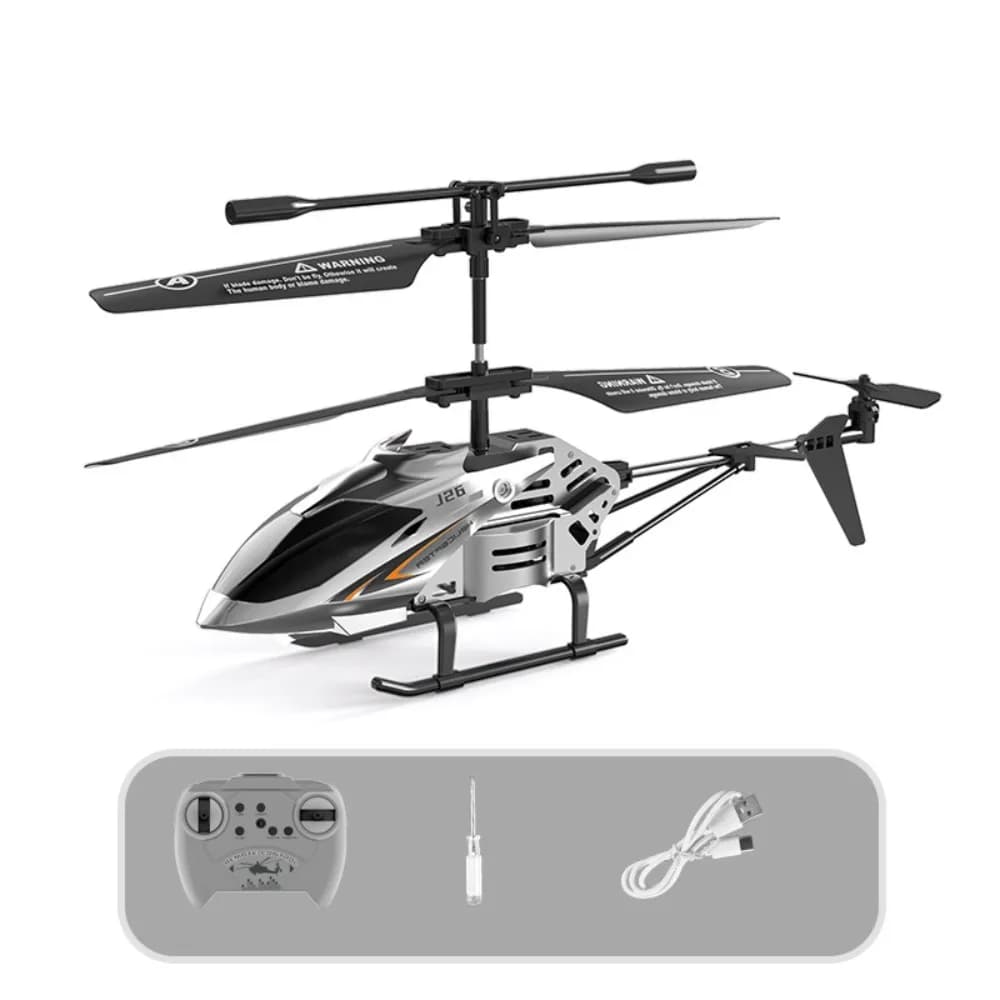 Elicotteri RC in Lega Metallica a 3.5 Canali, Aereo Telecomandato Argento Rosso Rosa, Ricaricabile USB, Mini Aeroplano
