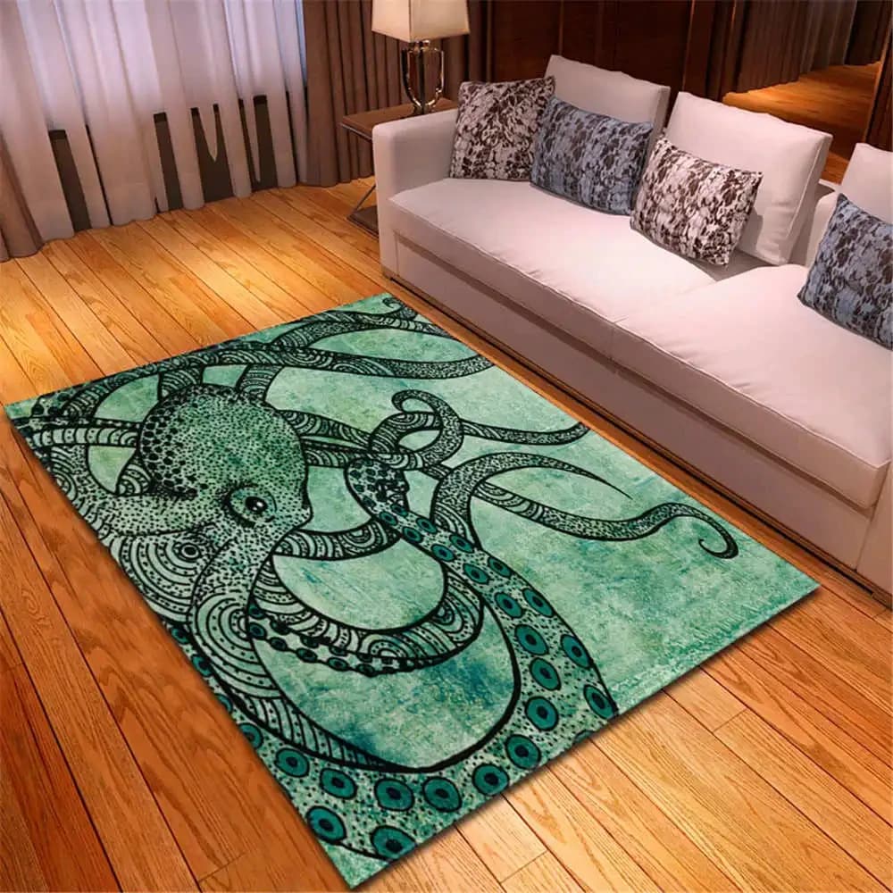 Octopus Monster 3D Tappeto Soggiorno Decorazioni per la casa Tappeto da gioco per bambini Camera da letto Cucina Tappetino antiscivolo Bagno Corridoio Tappeto