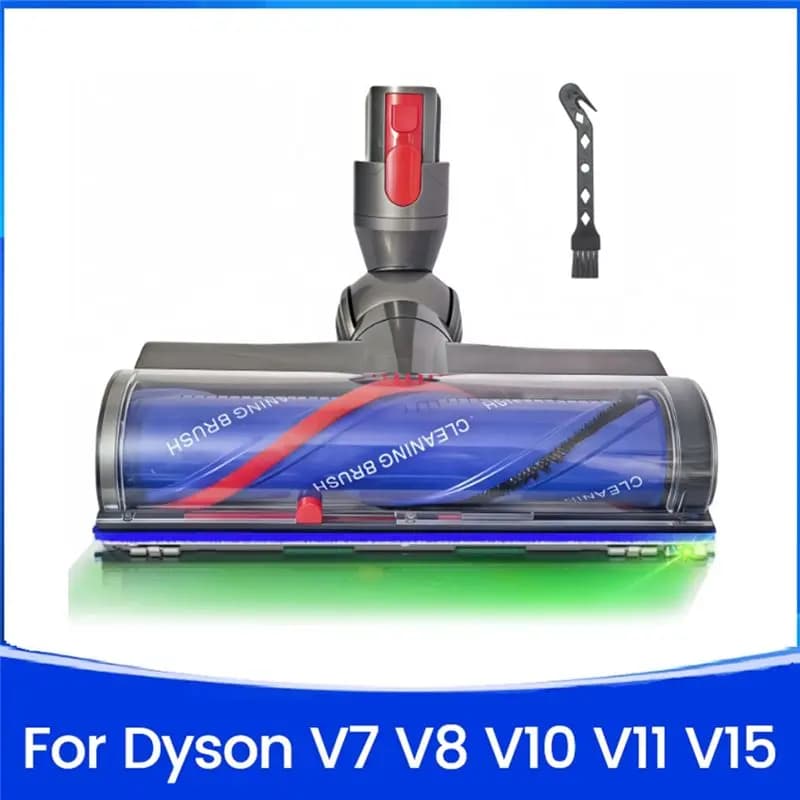 Testina a trasmissione diretta M02K con fari a LED per Dyson V7 V8 V10 V11 V15, testina a trasmissione diretta con sgancio rapido, spazzole per la pulizia