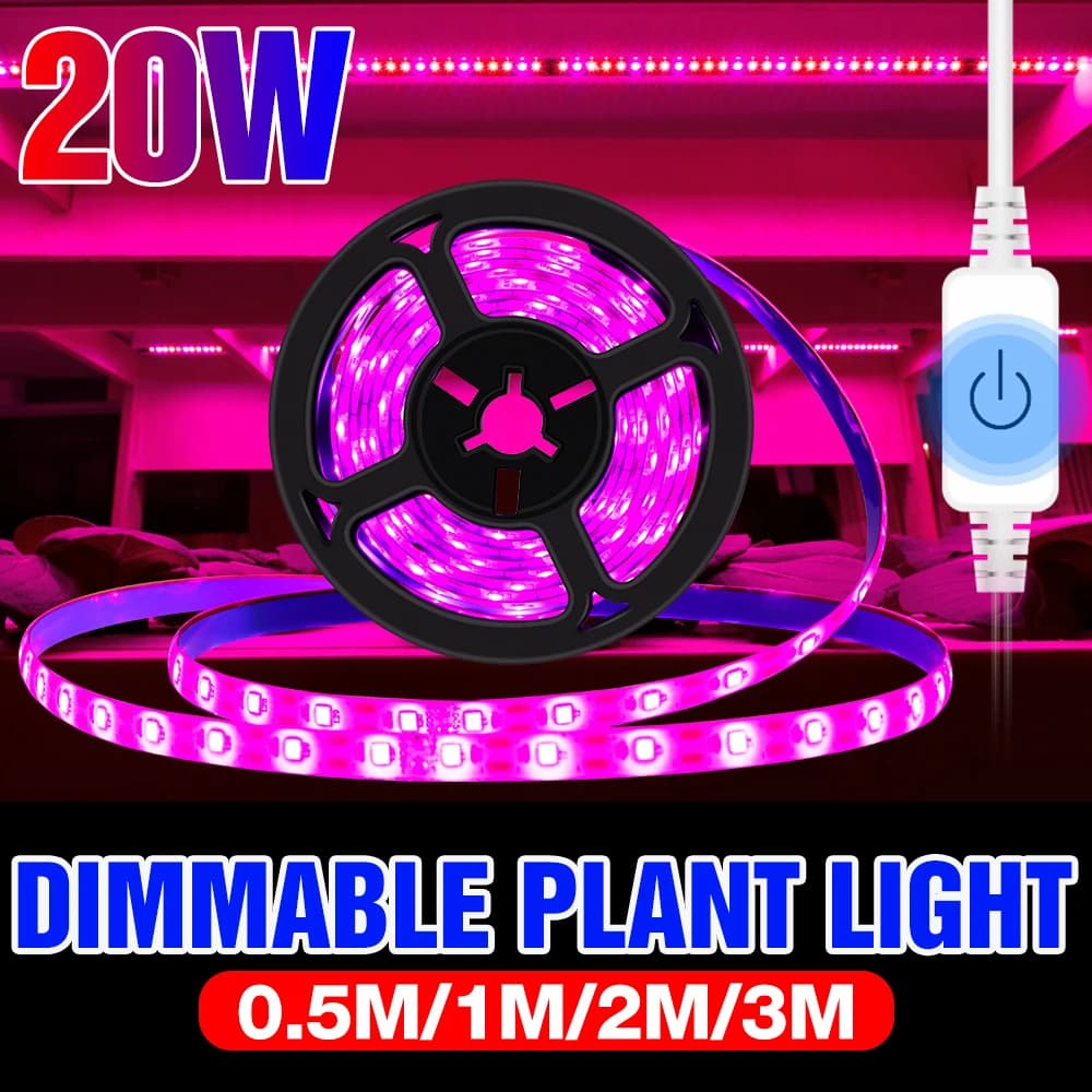 Dimmable LED Grow Light Strip Full Spectrum USB Phyto Hydroponic Light Lamp for greenhouse plant growth Seed Flower LED backlight