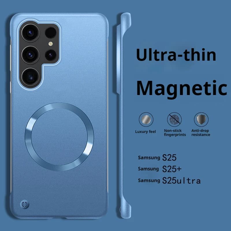 Custodia per telefono magnetica ultra sottile senza cornice sottile per Samsung Galaxy S25 Ultra S25 S24 S23 S22 Plus Copertura protettiva rigida di raffreddamento per PC