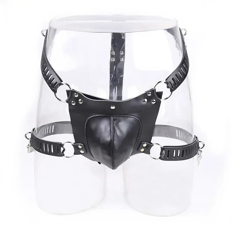 Pantaloni di castità in pelle verniciata Breve biancheria intima sexy Mutandine Cintura di castità Bdsm Bondage Restraint Fetish Breve Lady Cosplay Merci