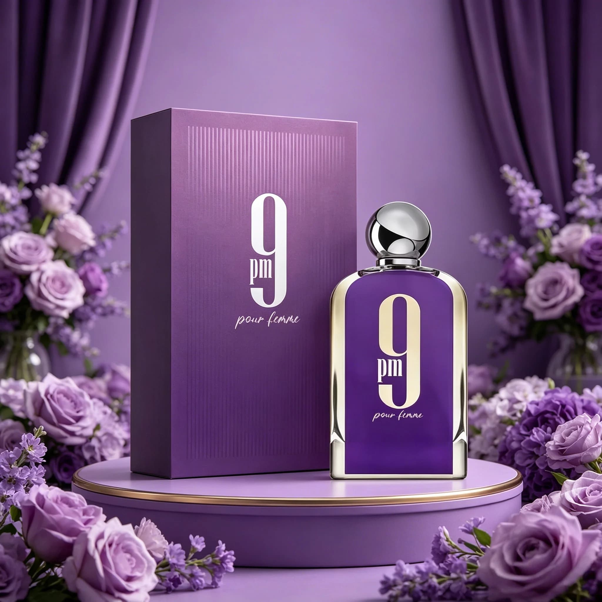 9 PM Pour Femme Eau de Parfum, profumo femminile dolce, floreale e fruttato, fragranza notturna a lunga durata, regalo ideale per le vacanze