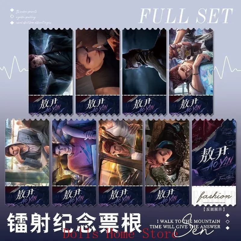Anime Valko Love and Deepspace 8pcs Cosplay Laser Ticket Stub Commemorative Photo Collection Cards Fans Gift
