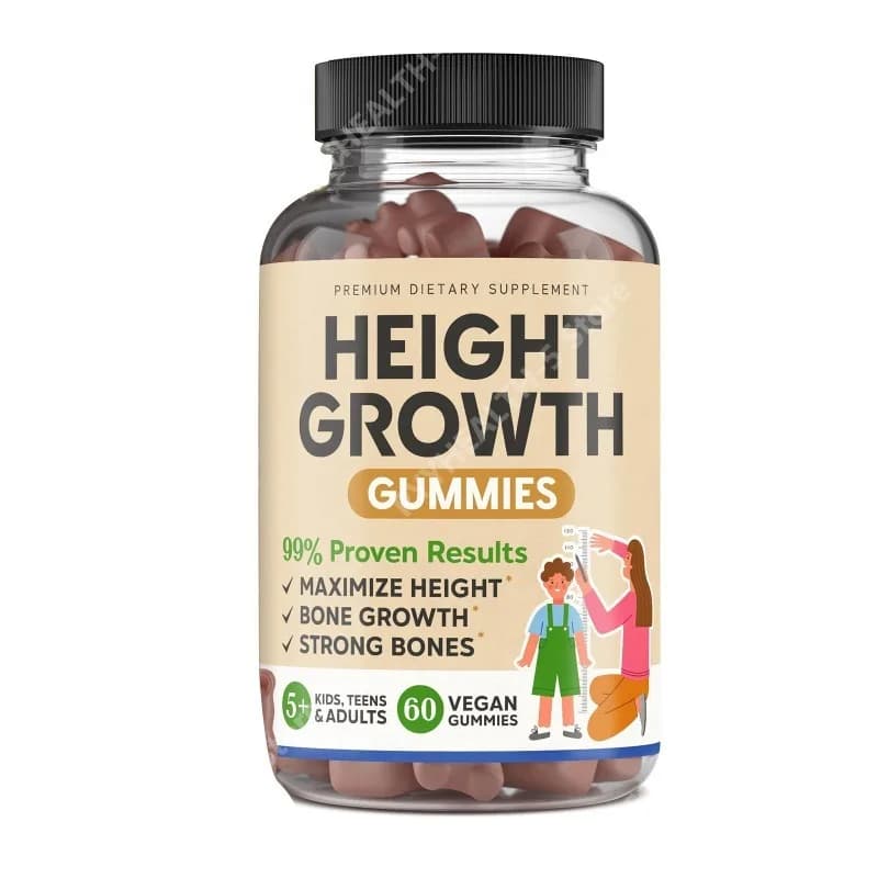 Vitamin Gums for Growth in Height, Supplement with Calcium 100mg, Magnesium Glycinate 30mg, Zinc, Ashwagandha, Vitamin K2 D3