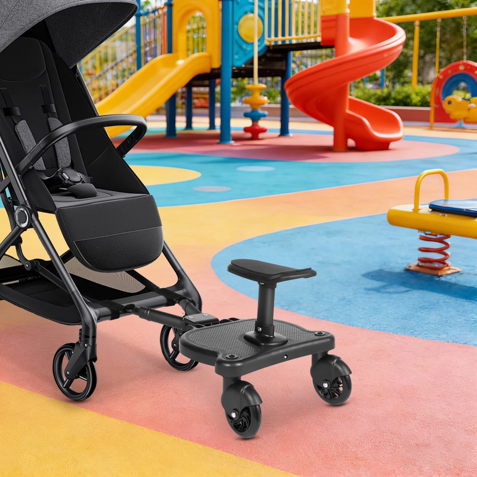 Pedana Universale per Passeggino con Sedile, Tavola Regolabile per Bambini, Compatibile con la Maggior Parte dei Passeggini per Bambini da 3-7 Anni