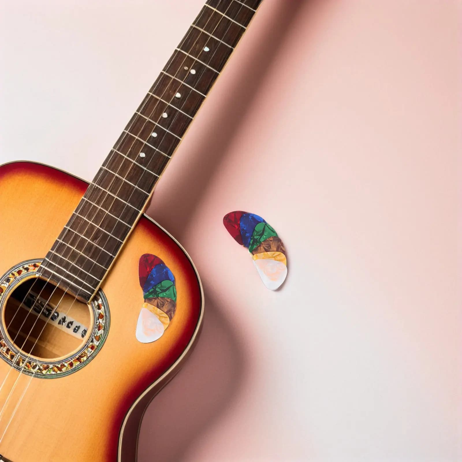 Set di 30 Plettri in Resina per Chitarra, Colori Vivaci, Design Ergonomico per Chitarra Elettrica, Acustica, Basso, Ukulele, Banjo