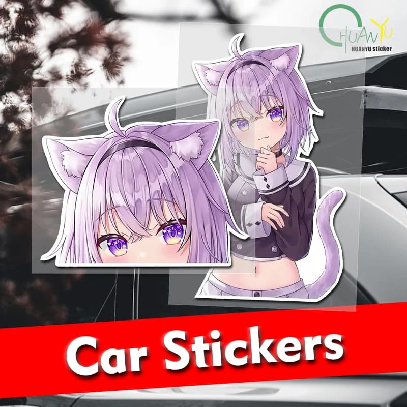 Per Hololive Nekomata Okayu Adesivo da parete carino Vinile impermeabile Anime Decal Soggiorno Bagno Camera da letto Decorazione del computer