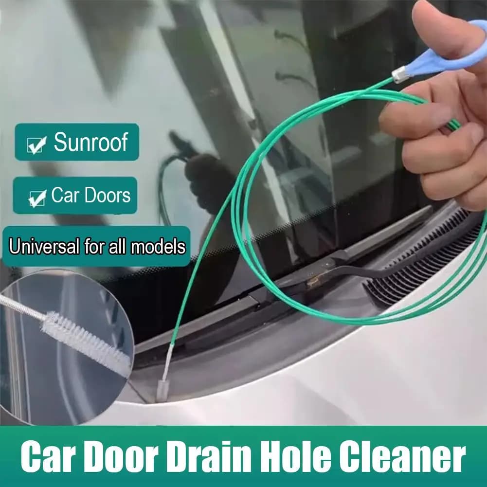 3/5m Car Flexible Drain Hole Dredge Brush Long Pipe Hose Cleaning Tool Sunroof Water Outlet Sewer Unclogger Auto Accessories