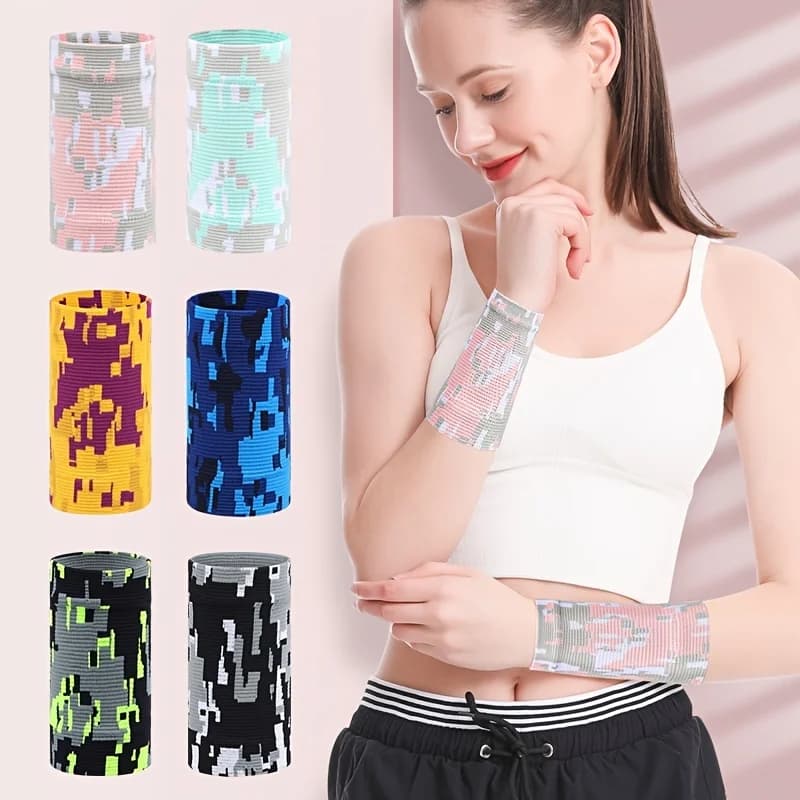 1 pezzo di protezione per il polso sportivo, protezione per il polso a compressione lavorata a maglia, basket da donna, badminton, fitness, sollevamento pesi, assistenza al polso