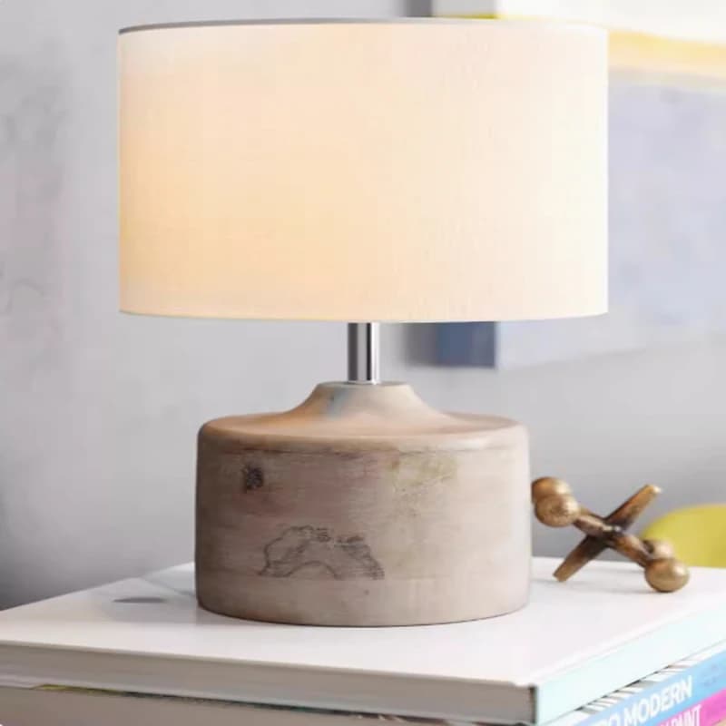 Lampada da tavolo a LED in legno lampada da comodino da comodino rustica francese per camera da letto soggiorno ufficio College libreria lampadina a LED inclusa