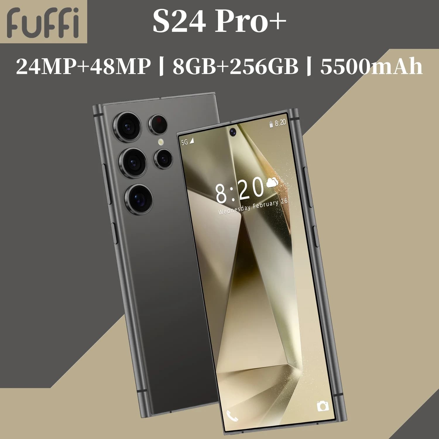 FUFFI S24 Pro, Smartphone Android, 6,8 pollici, 8GB RAM, 256GB, 512GB 1TB ROM, Dual SIM, Telefono cellulare, Google Play Store, 24MP+48MP, 5500mAh