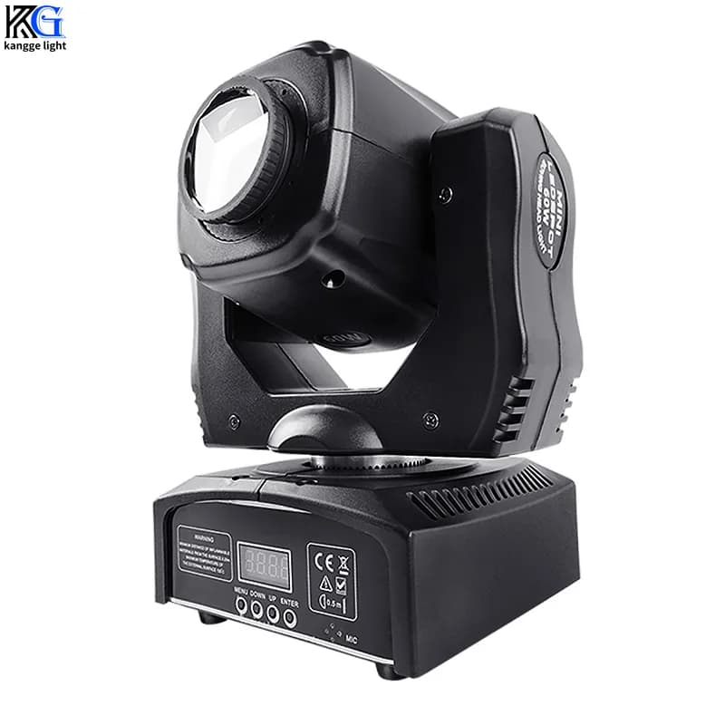 Mini Faro LED 60W con Testa Mobile, 8 Colori, DMX512, Proiettore di Luci e Motivi per DJ, Discoteca, Feste, Matrimoni, Bar