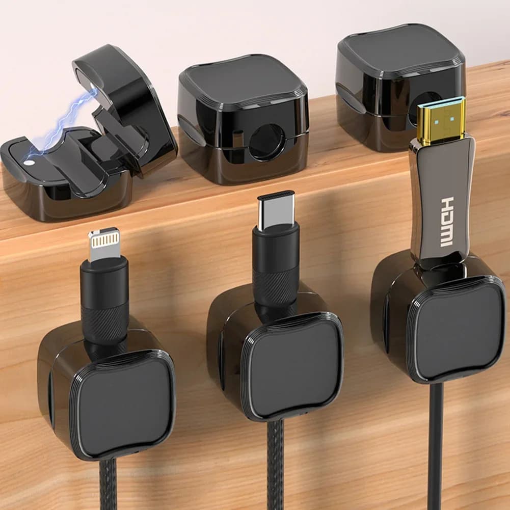 6/12 pezzi clip per cavo magnetico supporto per cavo di ricarica filo adesivo custode cavo organizzatore per la gestione della scrivania dell'ufficio domestico