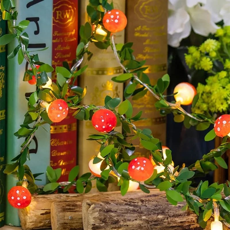 Luci Decorative 3D a Forma di Fungo, Illuminazione Stile Cottage Core per Camera da Letto, Funzionamento a Batteria, Regali Carini a Forma di Fungo per Feste e Matrimoni
