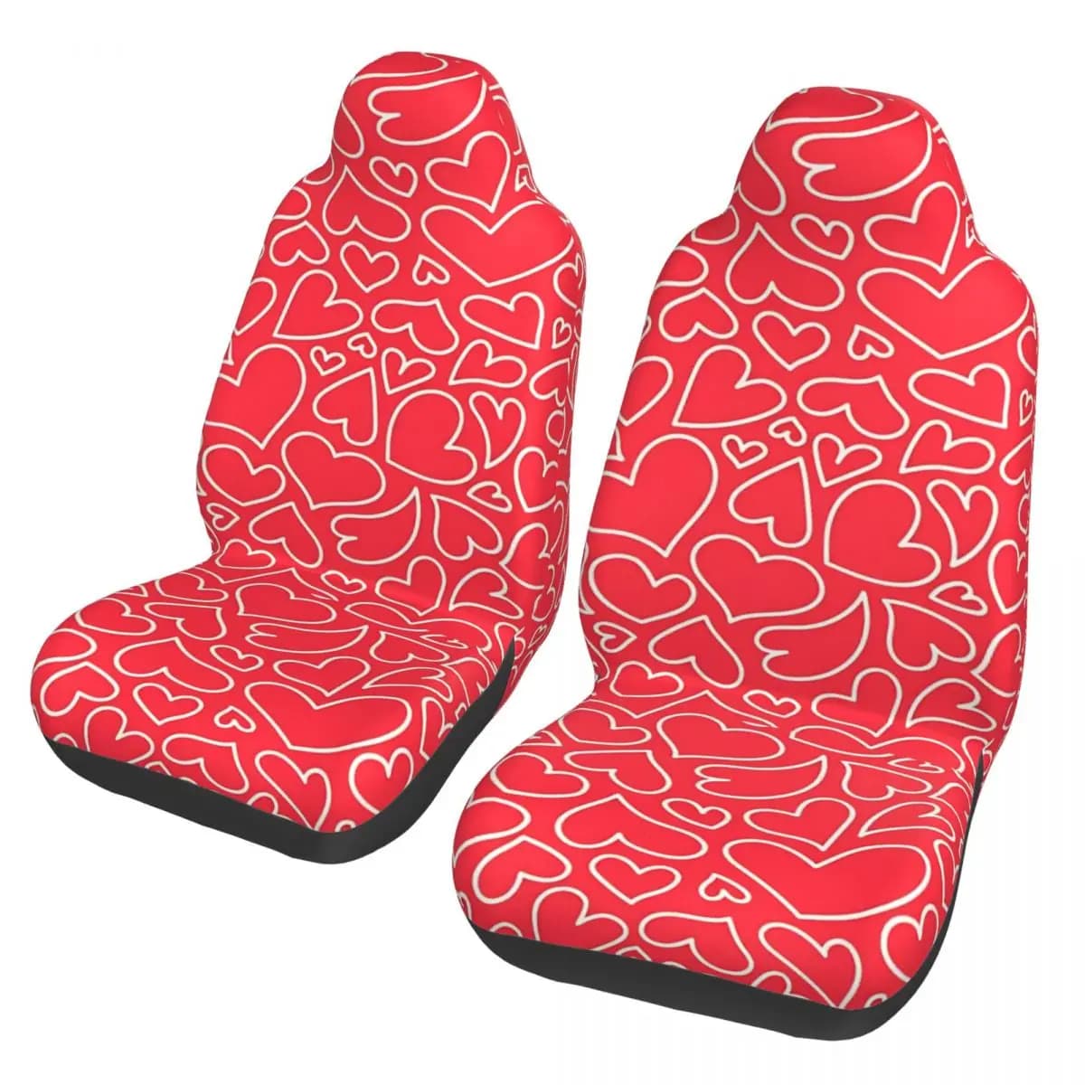 Heart motif. Universal Car Seat Cover for Valentine's Day, Four Seasons Travel Seats in Fiber