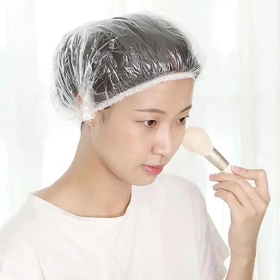 Nuovo Set da 50 Pezzi di Cuffie Doccia Monouso Ispessite, Impermeabili, Resistenti all'Olio, Trasparenti, per Tintura Capelli, Elastici, Taglia Grande