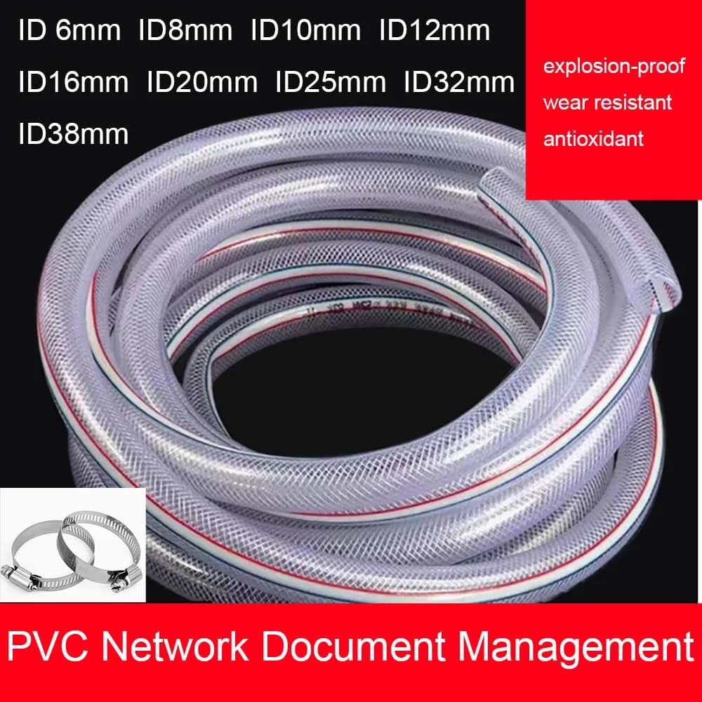 1M/3M/5MPVC Tubo di plastica Pompa acqua Tubo ID6mm-38mm Diametro interno Tubo di irrigazione per piante da giardino Tubo antigelo