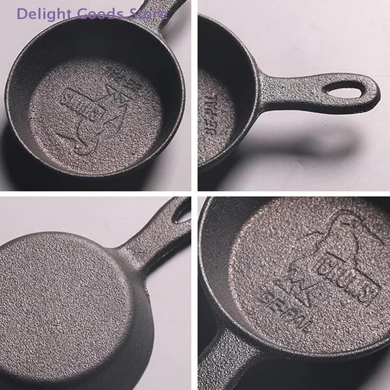 【D】Mini padella antiaderente in ghisa da 8,5 cm per friggere le uova, per utensili da cucina