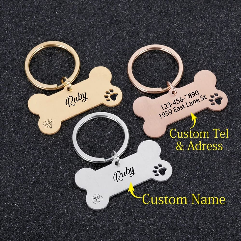 1 Pezzo Targhetta Personalizzata per Cani con Incisione Laser del Nome, Accessori per Cani alla Moda