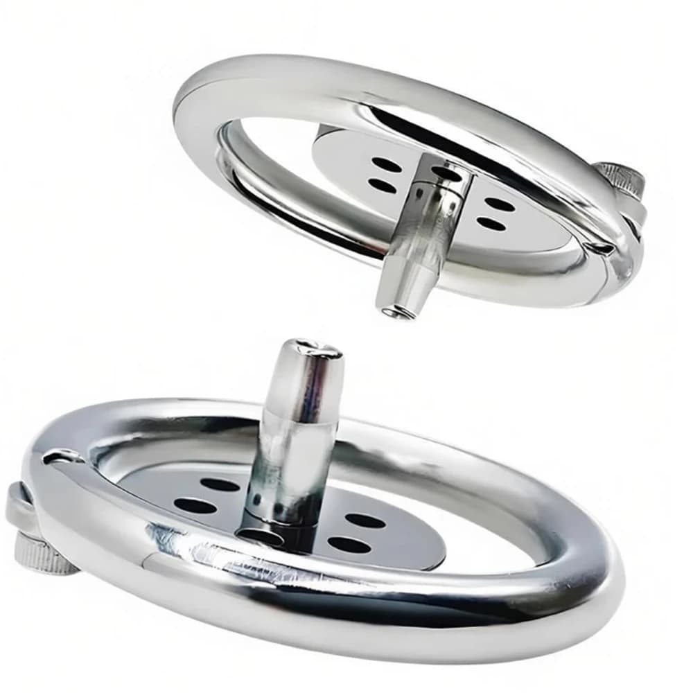 Gabbia di castità maschile FRKO Flat Inverted Sissy con catetere uretrale, plug per pene con blocco a vite, anello per il pene, giocattoli sessuali fetish BDSM per uomo.