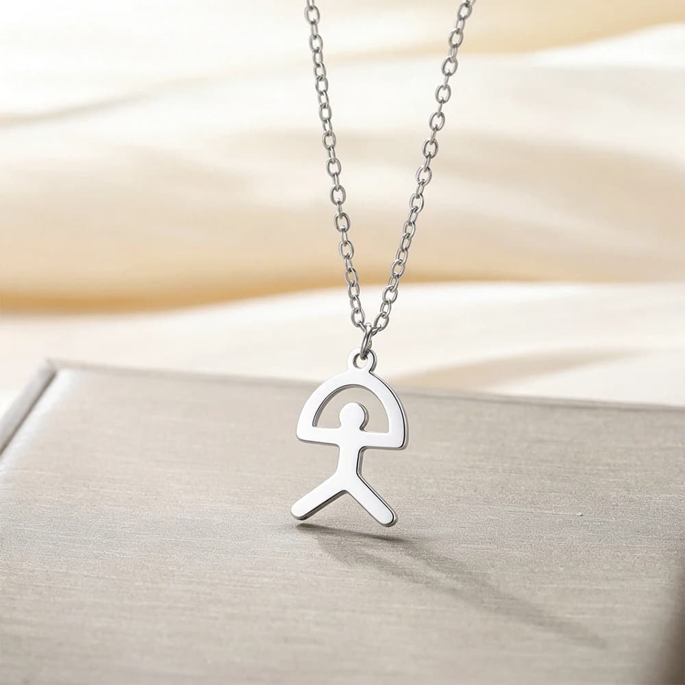 Indalo Man Necklace Stainless Steel rainbow Man Pendant Necklace for Women Amulet Jewelry Gift