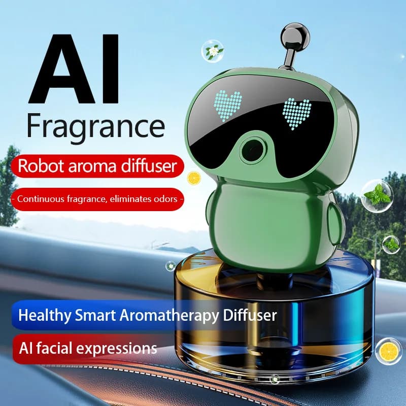 Intelligent Auto Aroma Diffuser with Automatic Starting / Arrest, Intelligent Spray Fragrance Diffuser with Dynamic Expressions, Car Deodorant, Auto Accessories