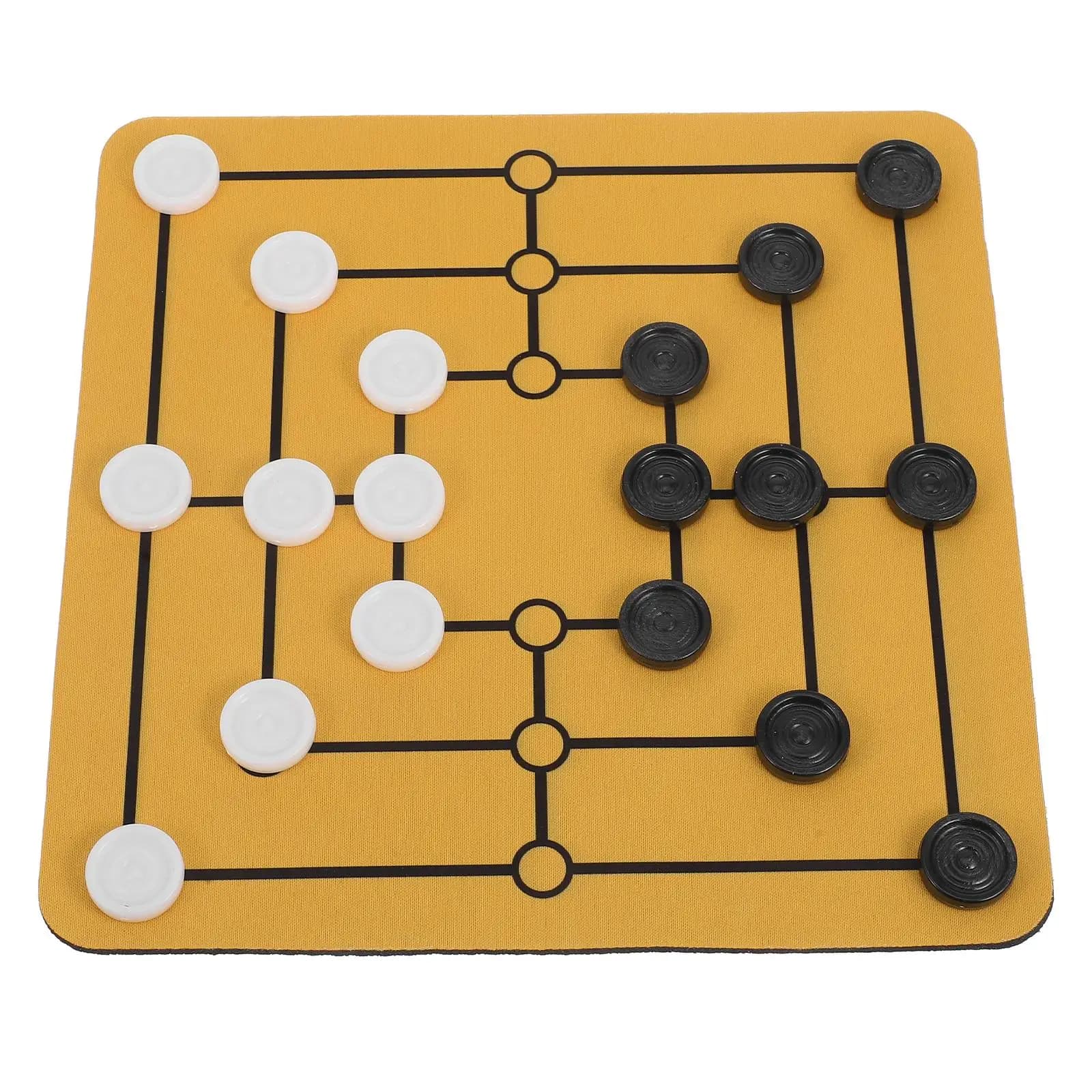 1 set Portable Nine Mens Morris Chess Board Game Strategy Game For Family Fun Tabletop Games Gathering Desktop Chessboards Party