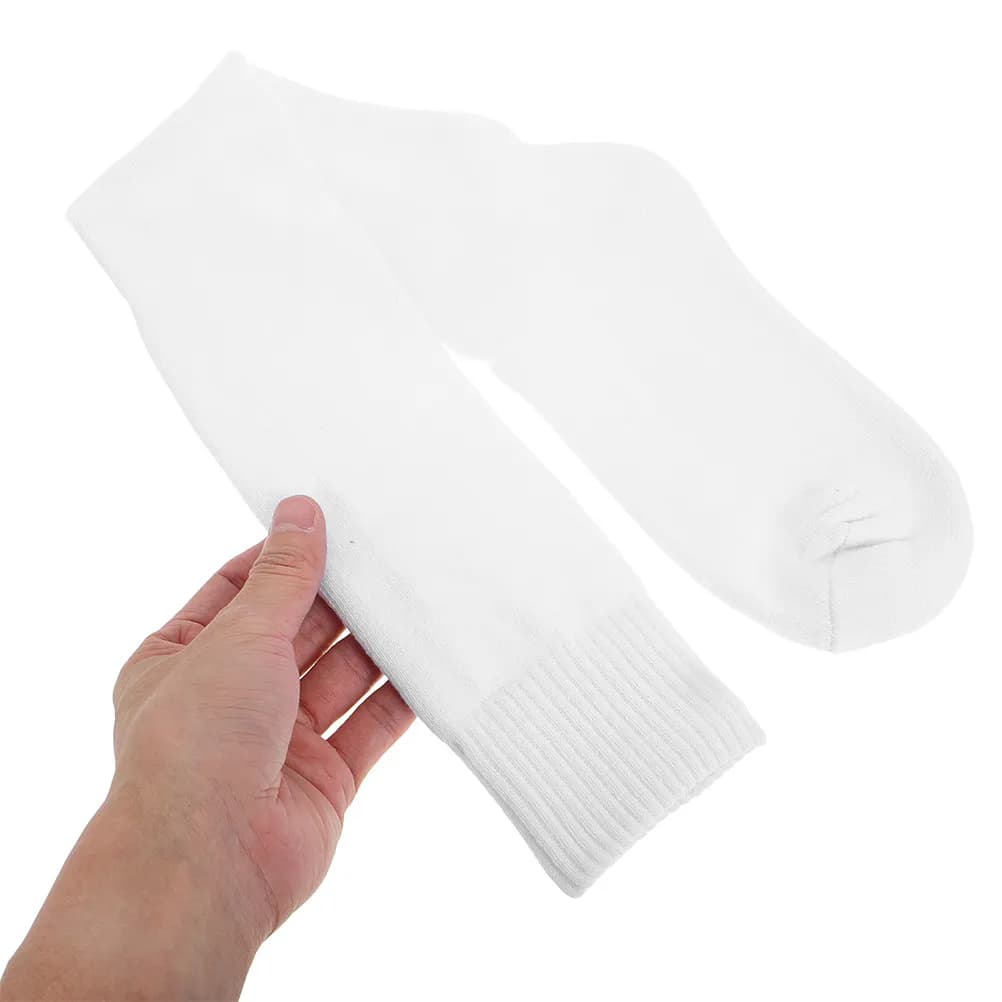 1Pair Fencing Competition Knee High Socks White Cotton Athletic Sports Long Tube Socks for Men Women Youth Training Casual