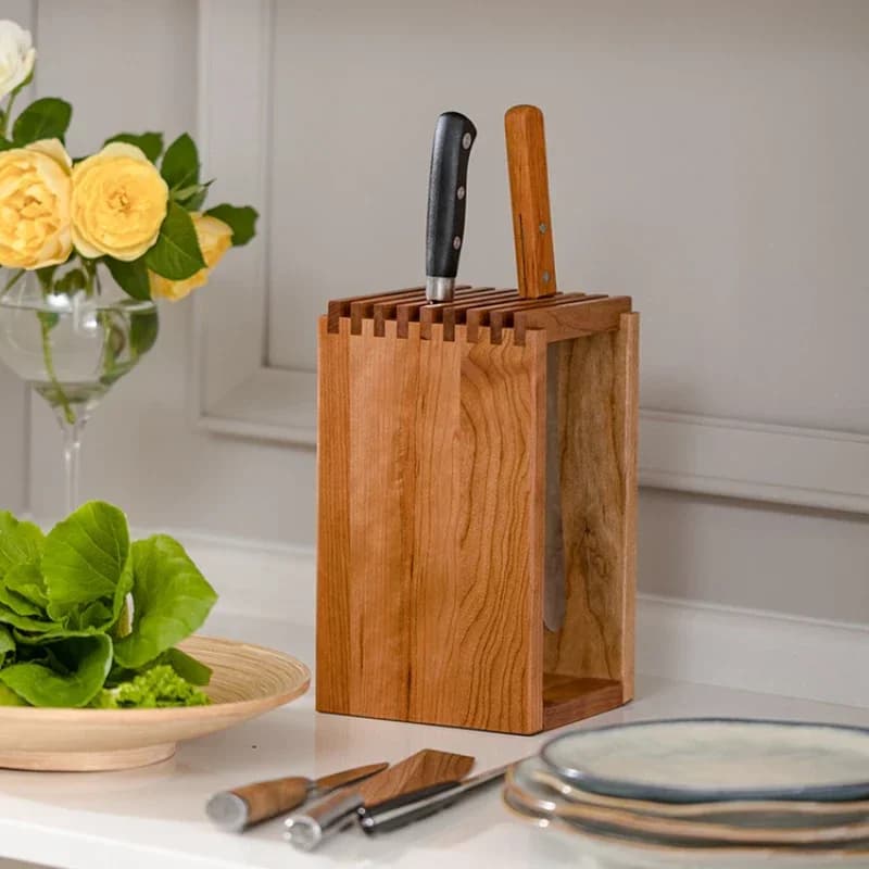 Portautensili Ventilato Multiscomparto, Scaffale Antimuffa per Coltelli, Organizzatore da Cucina con Drenaggio, Salvaspazio per Piani Cottura